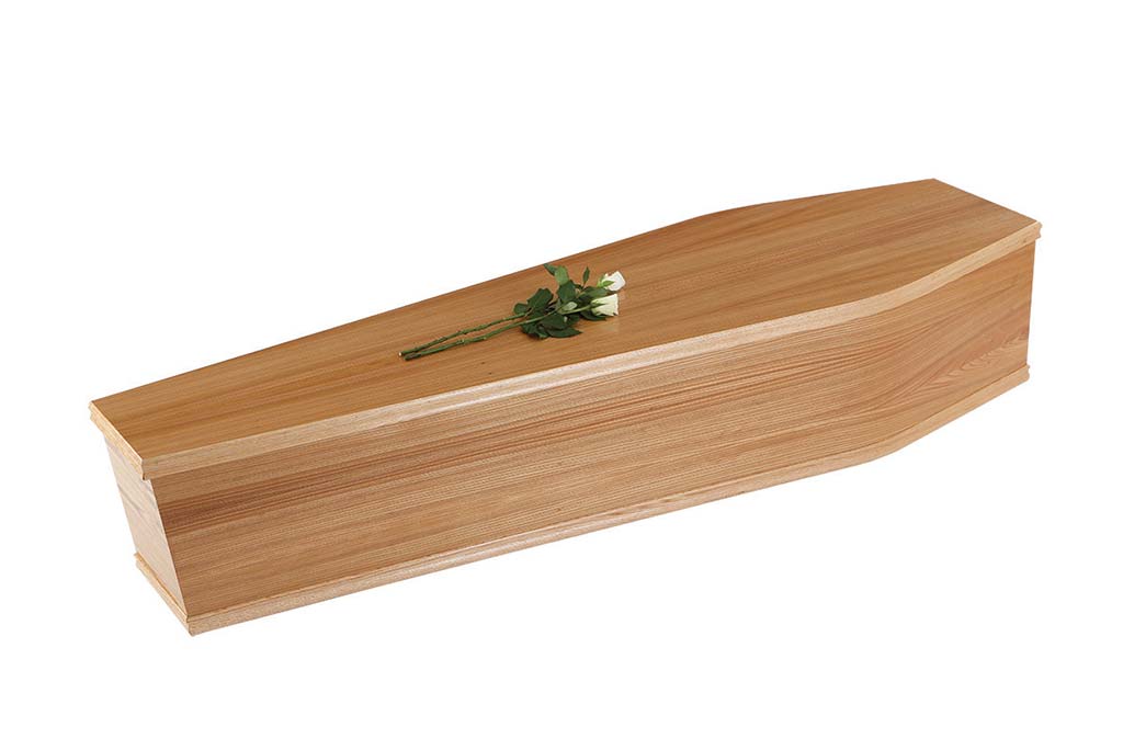Venered Oak Coffin