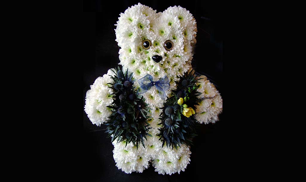 Teddy Bear Funeral Flowers