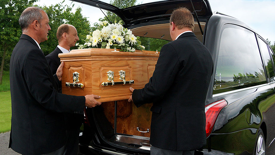 One of our wooden funeral coffins